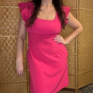 Lark & Ro Vibrant Pink Midi Dress